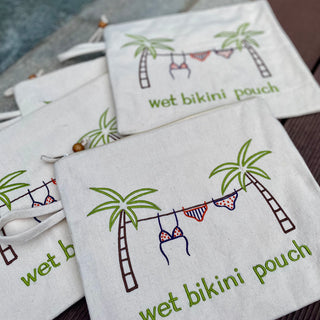 Embroidered Canvas Waterproof Wet Laundry Pouches, Hanging Clothes (Multi-Colored)