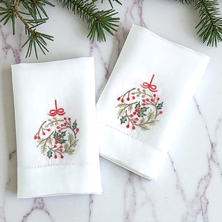 Holiday Linen Hand Towels - set of 2