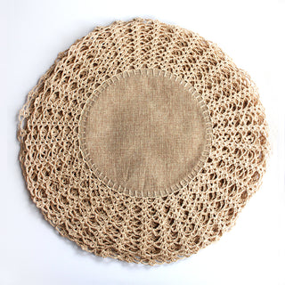Crocheted Raffia Placemats, Solihiya (Set of 6, Natural)